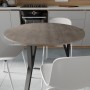 Круглий стіл MARSI 3 870-3 Ferrum-decor 750x870x870 Білий метал ДСП Дуб Кремона Канолло 16 мм (FRD-107517)