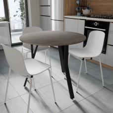 Круглий стіл MARSI 3 870-3 Ferrum-decor 750x870x870 Білий метал ДСП Дуб Кремона Канолло 16 мм (FRD-107517)