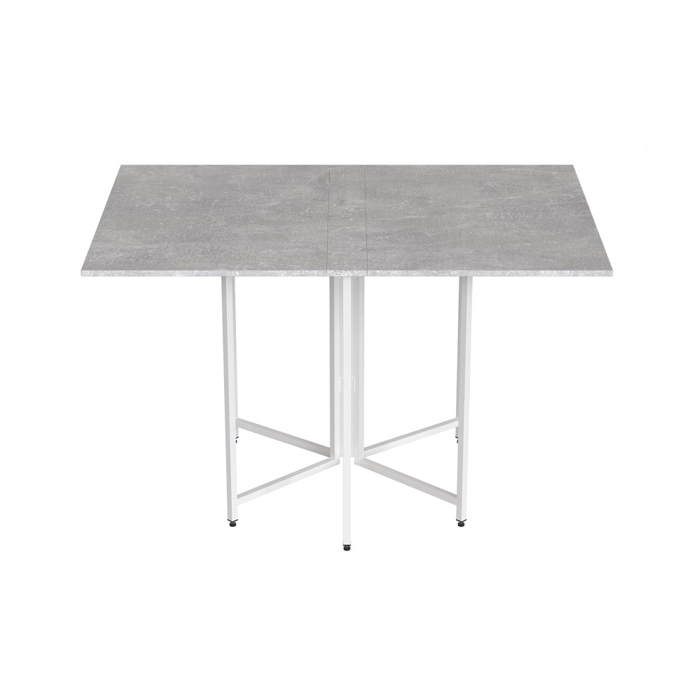 Стол раскладной трансформер книжка Морис 3 Ferrum-decor 75x130x90 Белый металл ДСП Бетон 16 мм (FRD-107417)
