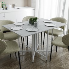 Розкладний стіл-трансформер книжка Моріс 3 Ferrum-decor 75x130x90 Білий метал ДСП Бетон 16 мм (FRD-107417)