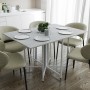 Стол раскладной трансформер книжка Морис 3 Ferrum-decor 75x130x90 Белый металл ДСП Бетон 16 мм (FRD-107417)