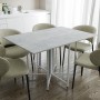 Стол раскладной трансформер книжка Морис 3 Ferrum-decor 75x130x90 Белый металл ДСП Бетон 16 мм (FRD-107417)