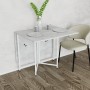 Стол раскладной трансформер книжка Морис 3 Ferrum-decor 75x130x90 Белый металл ДСП Бетон 16 мм (FRD-107417)
