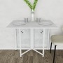 Стол раскладной трансформер книжка Морис 3 Ferrum-decor 75x130x90 Белый металл ДСП Бетон 16 мм (FRD-107417)