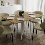 Розкладний стіл-трансформер книжка Моріс 3 Ferrum-decor 75x130x90 Білий метал ДСП Дуб Эвок Прибережний 16 мм (FRD-107507)