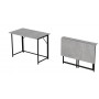Стол раскладной Морис 900 Ferrum-decor 750x900x500 Черный металл ДСП Бетон 16 мм (FRD-107317)