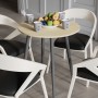 Круглий стіл OPTIMA 4 ніжки конусні Ferrum-decor 750x670x670 Чорний метал ДСП Дуб Кремона Торро 16 мм (FRD-107567)
