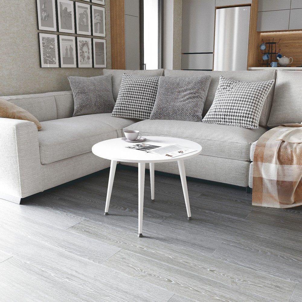 Журнальний круглий стіл OPTIMA 2 ніжки конусні Ferrum-decor 450x670x670 Білий метал ДСП Білий 16 мм (FRD-107477)