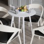 Круглий стіл OPTIMA 4 ніжки конусні Ferrum-decor 750x670x670 Білий метал ДСП Білий 16 мм (FRD-107457)