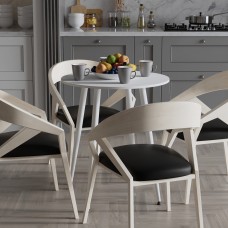 Круглий стіл OPTIMA 4 ніжки конусні Ferrum-decor 750x670x670 Білий метал ДСП Білий 16 мм (FRD-107457)