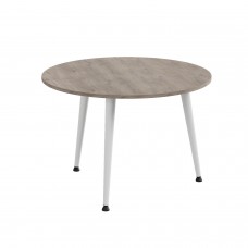 Журнальний круглий стіл OPTIMA 1 ніжки конусні Ferrum-decor 450x670x670 Білий метал Дуб Кремона Канолло 16 мм (FRD-107537)