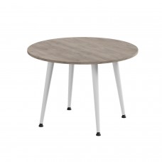 Журнальний круглий стіл OPTIMA 2 ніжки конусні Ferrum-decor 450x670x670 Білий метал ДСП Дуб Кремона Канолло 16 мм (FRD-107547)