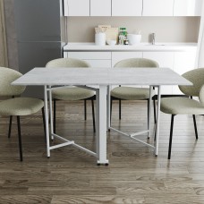 Обідній стіл трансформер книжка Оріон Pro Ferrum-decor 75x152x90 Білий метал ДСП Бетон 16 мм (FRD-107407)