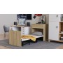 Ліжко трансформер комод ASCET 3 Ferrum-decor 920x2000x700 Чорний метал ДСП Дуб Сонома 16 мм (FRD-107337)