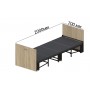 Ліжко трансформер ASCET 1 Ferrum-decor 650x2000x700 Чорний метал ДСП Дуб Сонома 16 мм (FRD-107327)