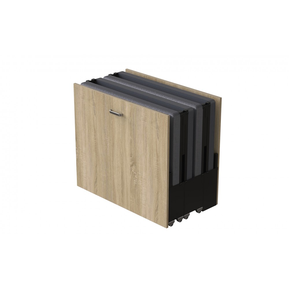 Ліжко трансформер ASCET 1 Ferrum-decor 650x2000x700 Чорний метал ДСП Дуб Сонома 16 мм (FRD-107327)