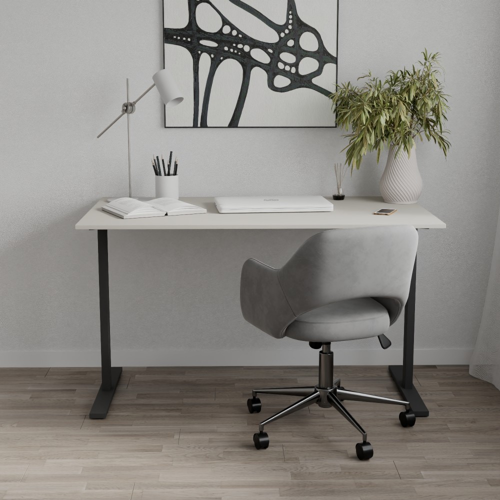 Стол письменный Space Ferrum-decor 750x1000x600 Черный металл ДСП Кашемир 16 мм (FRD-107837)