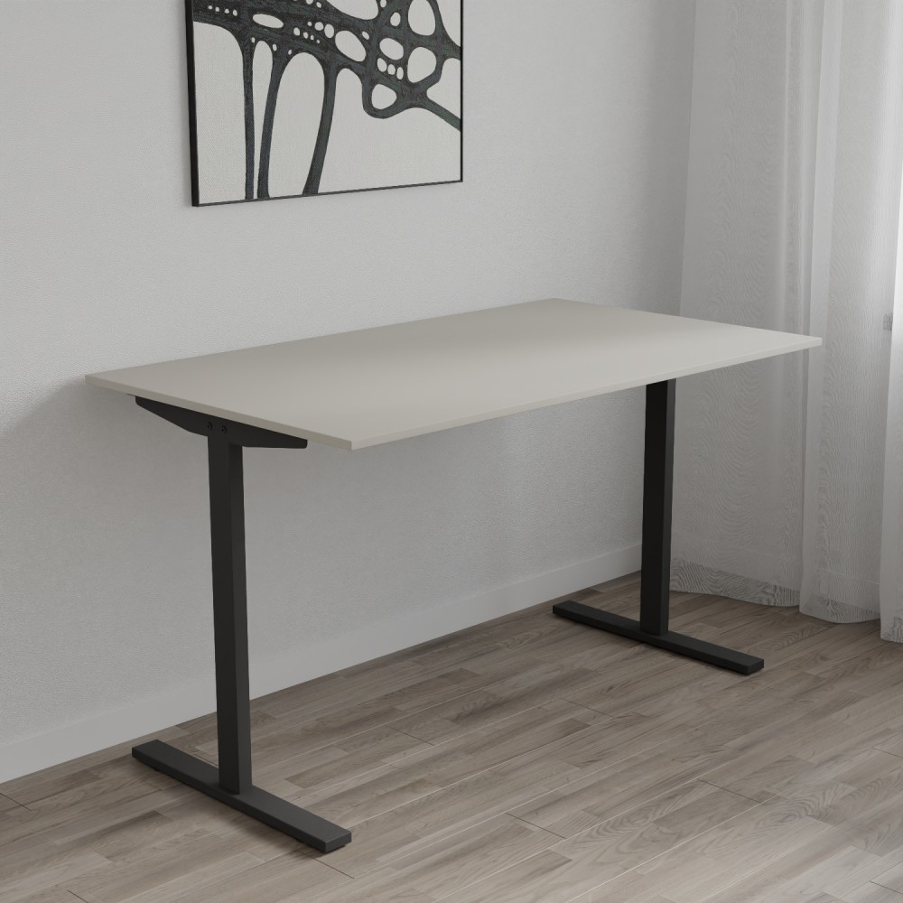 Стол письменный Space Ferrum-decor 750x1000x600 Черный металл ДСП Кашемир 16 мм (FRD-107837)