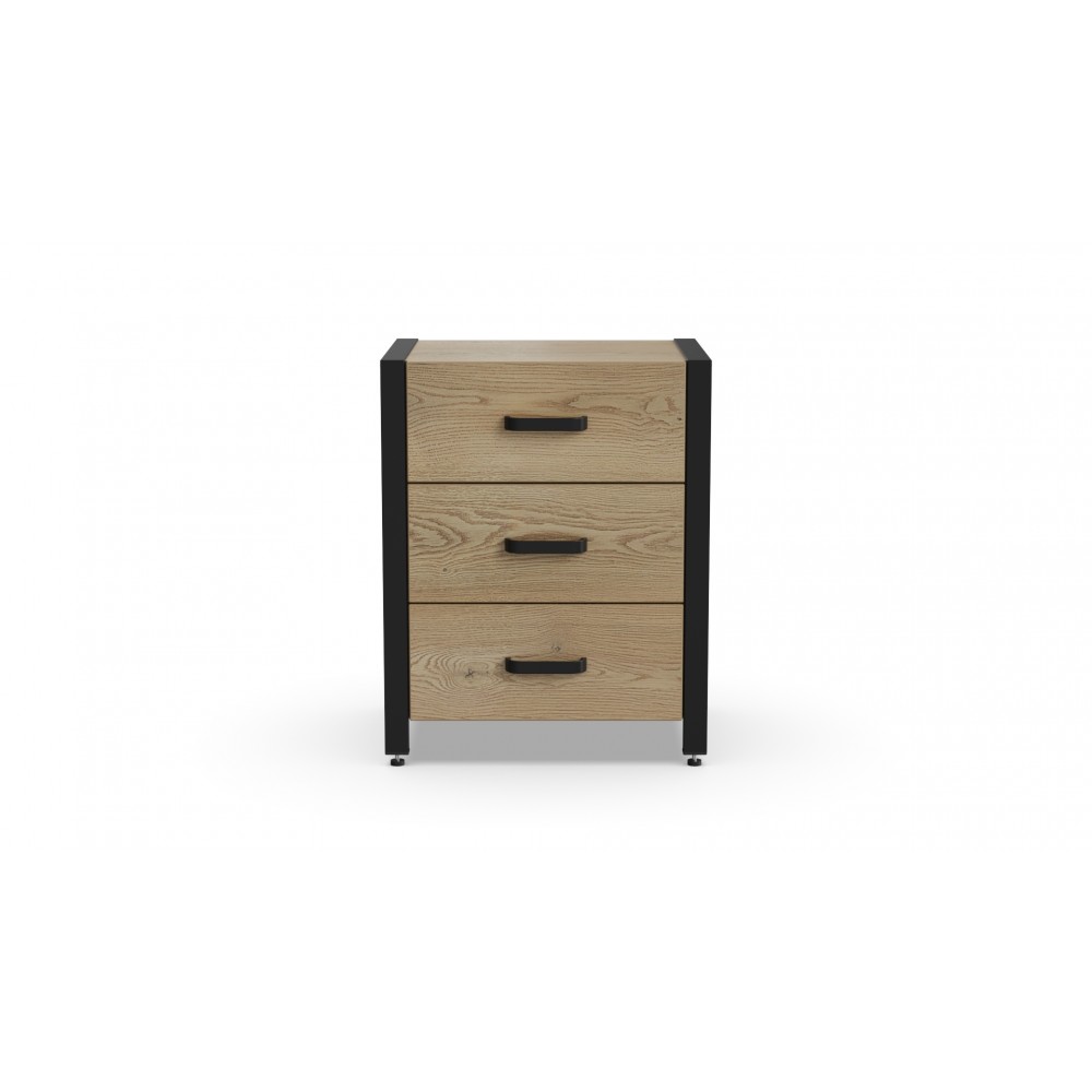 Тумба универсальная Ferrum-decor Вивьен 3 50x41x40 черный ДСП Дуб Кремона Торро 16мм (FRD-107747)