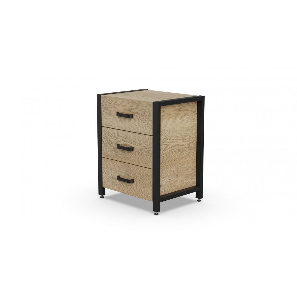 Тумба универсальная Ferrum-decor Вивьен 3 50x41x40 черный ДСП Дуб Кремона Торро 16мм (FRD-107747)