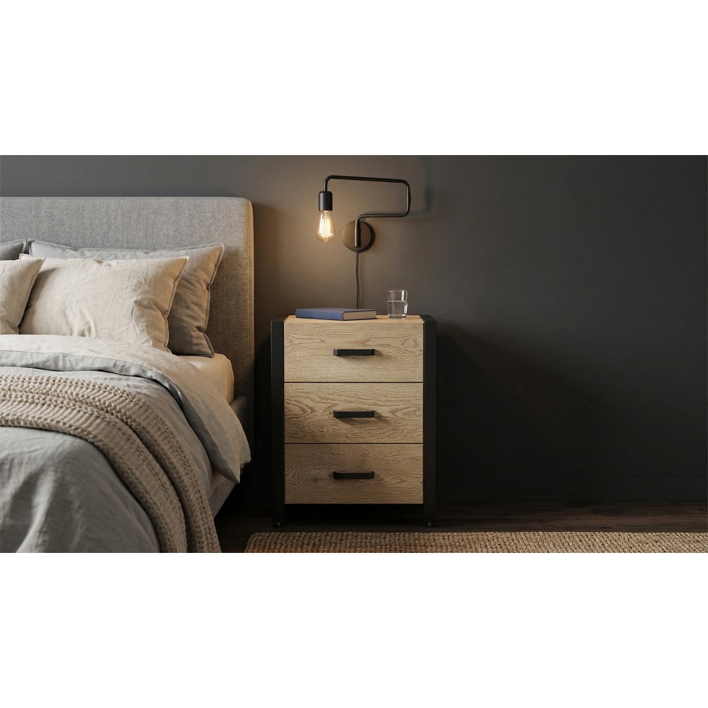 Тумба универсальная Ferrum-decor Вивьен 3 50x41x40 черный ДСП Дуб Кремона Торро 16мм (FRD-107747)