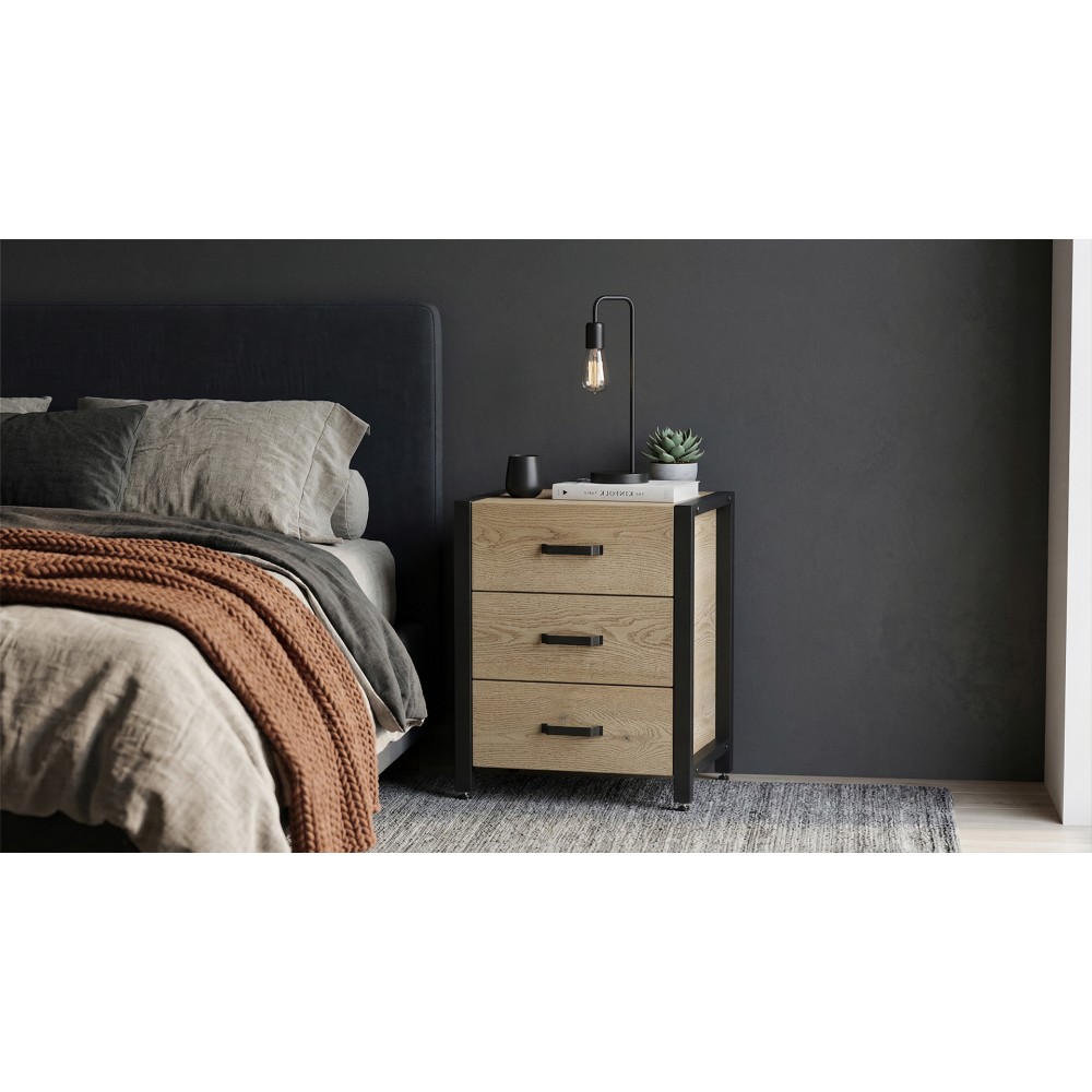 Тумба универсальная Ferrum-decor Вивьен 3 50x41x40 черный ДСП Дуб Кремона Торро 16мм (FRD-107747)