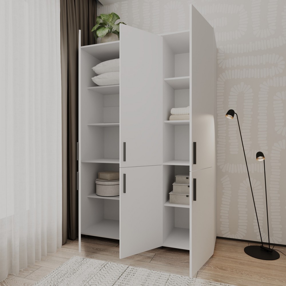 Шафа для одягу Doros Торн Білий 3 ДСП (полиці) 135х51.6х200 (DRS-012054)