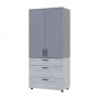 Шкаф для одежды Doros Торн Сосна Натти/Серый 2 ДСП/3Ш (штанга) 90х51.6х200 (DRS-012005)