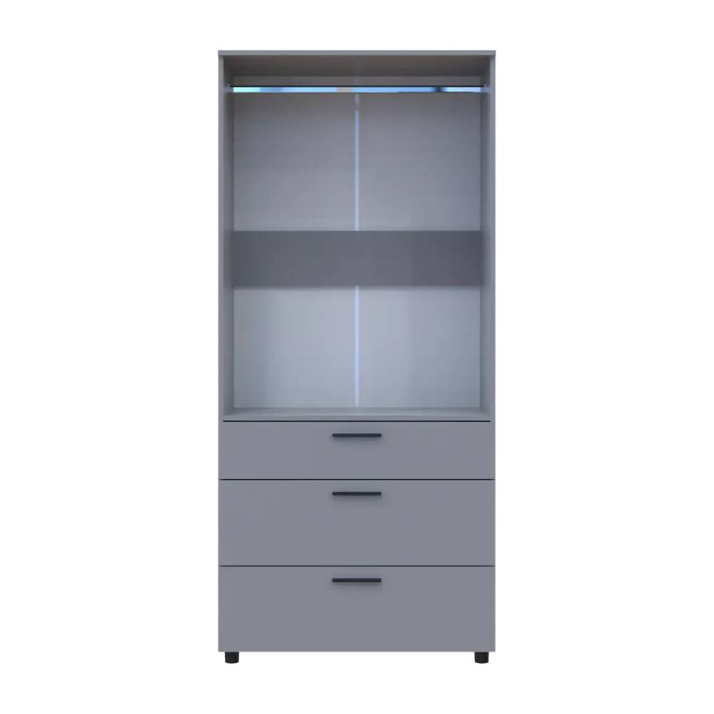 Шкаф для одежды Doros Торн Серый 2 ДСП/3Ш (штанга) 90х51.6х200 (DRS-012025)