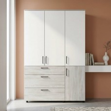 Шафа для одягу Doros Торн Сосна Натті/Білий 3 ДСП/3Ш (штанга) 135х51.6х200 (DRS-012045)