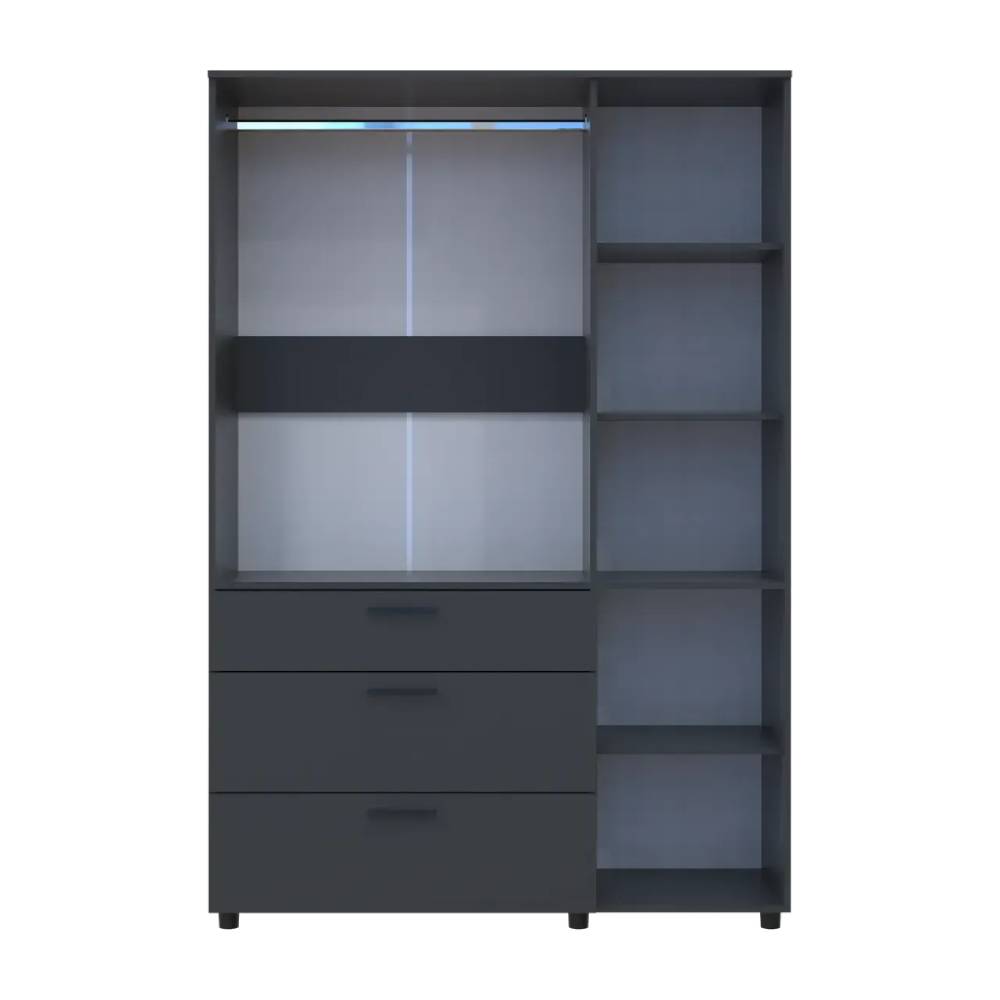 Шафа для одягу Doros Торн Антрацит 3 ДСП/3Ш (штанга) 135х51.6х200 (DRS-012085)