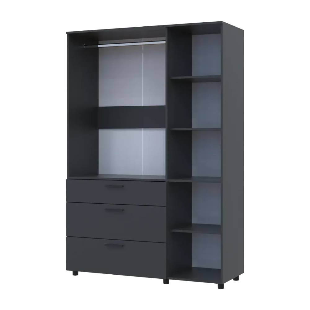 Шафа для одягу Doros Торн Антрацит 3 ДСП/3Ш (штанга) 135х51.6х200 (DRS-012085)