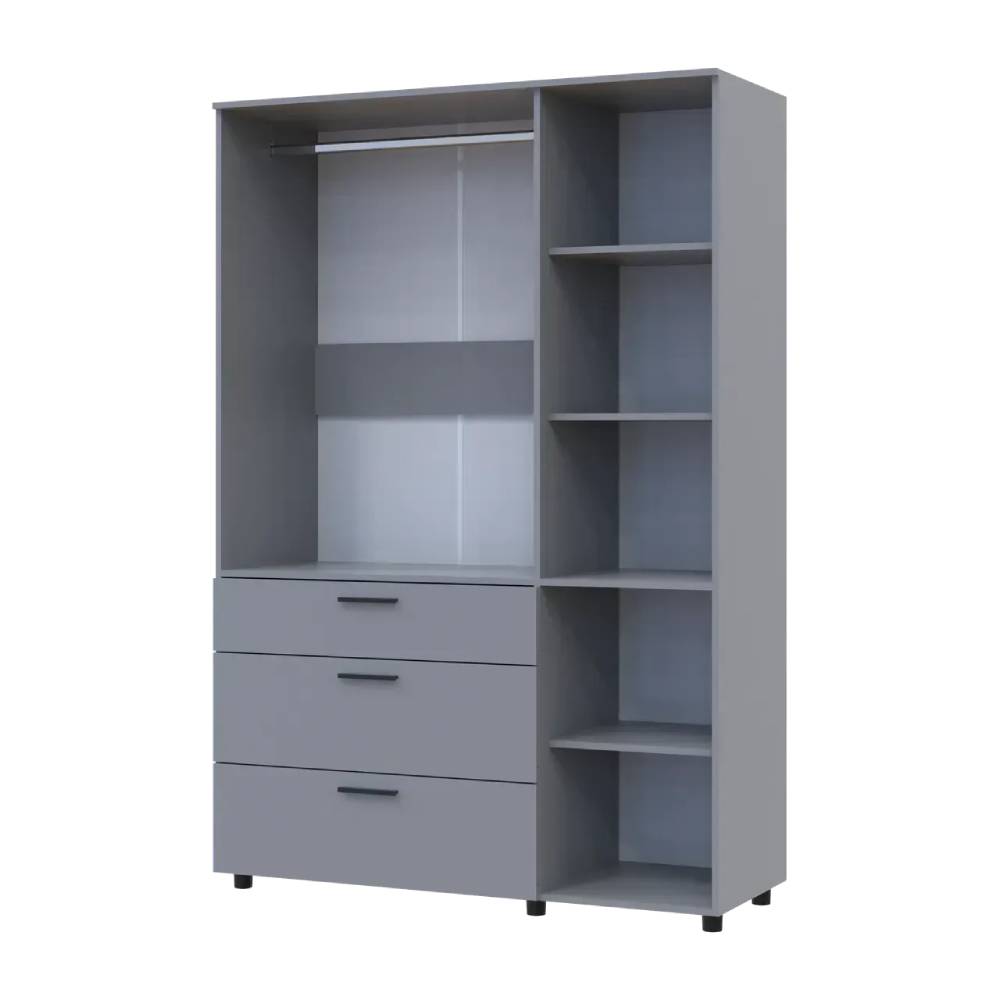 Шафа для одягу Doros Торн Сірий 3 ДСП/3Ш (штанга) 135х51.6х200 (DRS-012065)