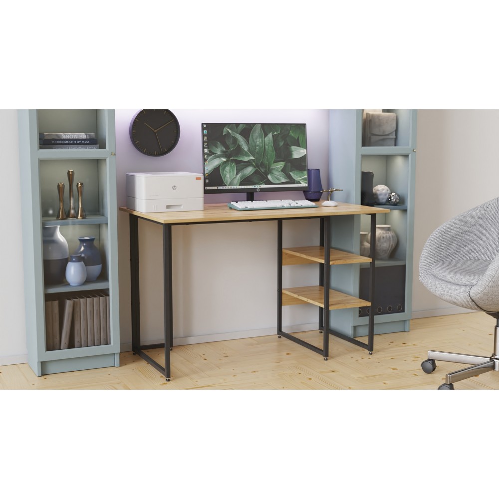 Компьютерный стол Ferrum-decor Кевин 75x100x60 черный ДСП Дуб Артизан 32мм (FRD-106835)