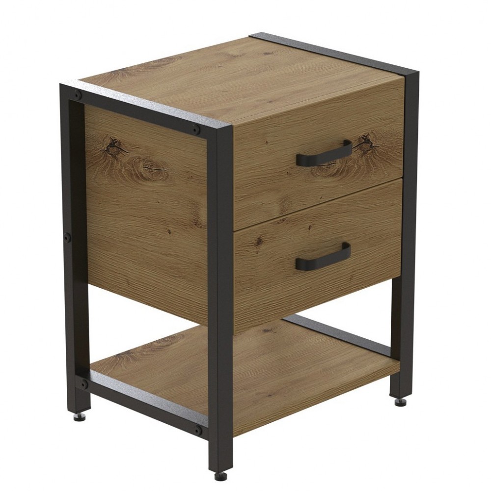 Универсальная тумба Ferrum-decor Vivien 2/1 50x41x40 черная ДСП Дуб Артизан 16 мм (FRD-106836)