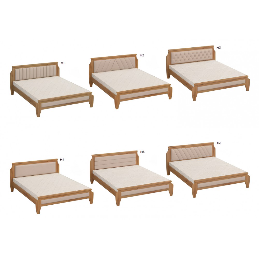 Полуторная деревянная кровать Mebigrand Лион М4 Ольха/Аляска 93 (Серый) 120х200 см (MBG-23765)