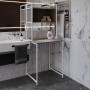 Стеллаж полка Бафрум 403 Ferrum-decor для стиральной машины 178x70,5x60,5 Белый металл ДСП Дуб Кремона Канолло 16 мм (FRD-107598)