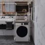 Стеллаж полка Бафрум 403 Ferrum-decor для стиральной машины 178x70,5x60,5 Белый металл ДСП Дуб Кремона Канолло 16 мм (FRD-107598)