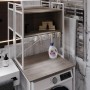 Стеллаж полка Бафрум 403 Ferrum-decor для стиральной машины 178x70,5x60,5 Белый металл ДСП Дуб Кремона Канолло 16 мм (FRD-107598)