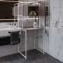 Стеллаж полка Бафрум 404 Ferrum-decor для стиральной машины 178x70,5x60,5 Белый металл ДСП Дуб Кремона Канолло 16 мм (FRD-107608)