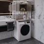 Стеллаж полка Бафрум 404 Ferrum-decor для стиральной машины 178x70,5x60,5 Белый металл ДСП Дуб Кремона Канолло 16 мм (FRD-107608)