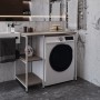 Стелаж-полиця Бафрум 405 Ferrum-decor для пральної машини 90x101x60,5 Білий метал ДСП Дуб Кремона Канолло 16 мм (FRD-107618)