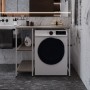 Стелаж-полиця Бафрум 405 Ferrum-decor для пральної машини 90x101x60,5 Білий метал ДСП Дуб Кремона Канолло 16 мм (FRD-107618)