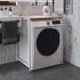 Стеллаж полка Бафрум 401 Ferrum-decor для стиральной машины 90x70,5x60,5 Белый металл ДСП Дуб Сонома 16 мм (FRD-107358)