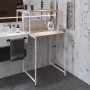 Стеллаж полка Бафрум 402 Ferrum-decor для стиральной машины 133,5x70,5x60,5 Белый металл ДСП Дуб Сонома 16 мм (FRD-107368)