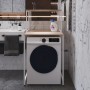 Стеллаж полка Бафрум 402 Ferrum-decor для стиральной машины 133,5x70,5x60,5 Белый металл ДСП Дуб Сонома 16 мм (FRD-107368)