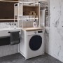 Стеллаж полка Бафрум 403 Ferrum-decor для стиральной машины 178x70,5x60,5 Белый металл ДСП Дуб Сонома 16 мм (FRD-107378)