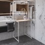Стеллаж полка Бафрум 403 Ferrum-decor для стиральной машины 178x70,5x60,5 Белый металл ДСП Дуб Сонома 16 мм (FRD-107378)