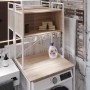 Стеллаж полка Бафрум 403 Ferrum-decor для стиральной машины 178x70,5x60,5 Белый металл ДСП Дуб Сонома 16 мм (FRD-107378)