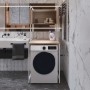 Стелаж-полиця Бафрум 404 Ferrum-decor для пральної машини 178x70,5x60,5 Білий метал ДСП Дуб Сонома 16 мм (FRD-107388)